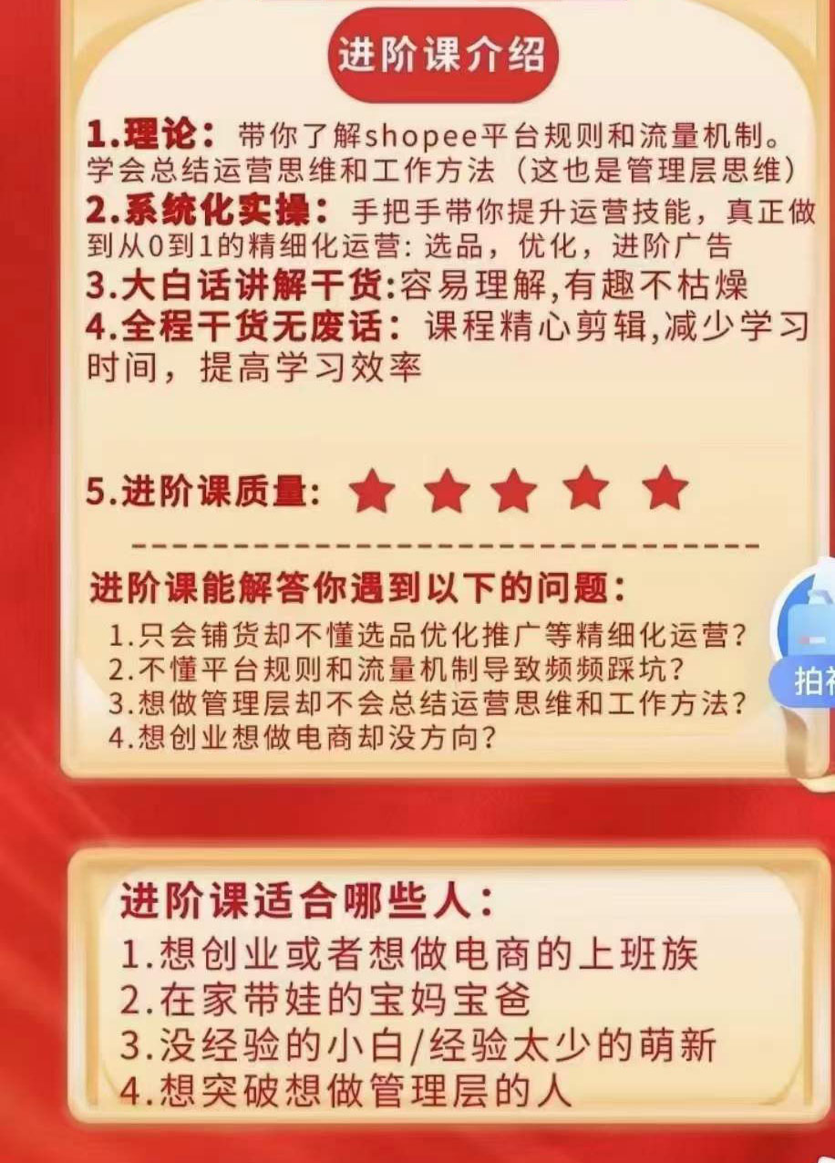 图片[1]-小鸿老师跨境电商Shopee入门课 进阶课：理论 实操系统化教学（原价1999）-墨痕微课