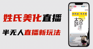 最新抖音姓氏logo半无人直播详细教程 素材及变现-墨痕微课