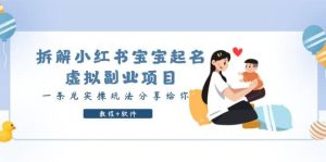 拆解小红书宝宝起名虚拟副业项目，一条龙实操玩法分享给你（教程 软件）-墨痕微课