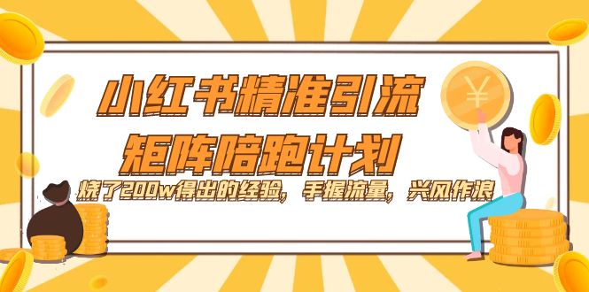 小红书精准引流·矩阵陪跑计划:烧了200w得出的经验,手握流量,兴风作浪!-墨痕微课