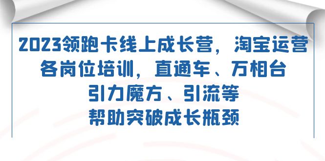 2023领跑·卡 线上成长营 淘宝运营各岗位培训 直通车 万相台 引力魔方 引流-墨痕微课