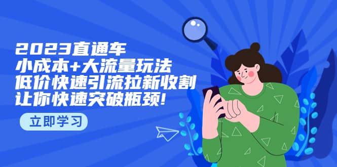 2023直通小成本 大流量玩法,低价快速引流拉新收割,让你快速突破瓶颈-墨痕微课