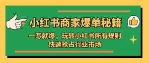 小红书·商家爆单秘籍:一写就爆,玩转小红书所有规则,快速抢占行业市场-墨痕微课