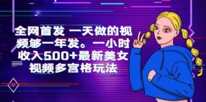 全网首发 一天做的视频够一年发。一小时收入500 最新美女视频多宫格玩法-墨痕微课