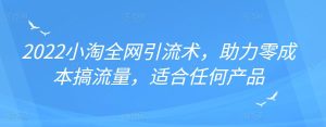 2022年小淘全网引流术,助力零成本搞流量,适合任何产品-墨痕微课