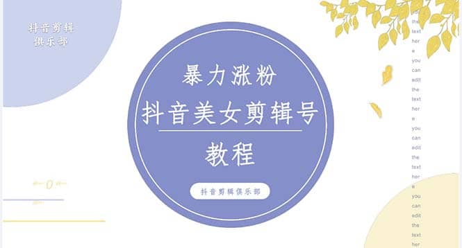 抖音快手暴力涨粉美女混剪视频教程 百分百过原创图片教程 附带违规申诉方法-墨痕微课