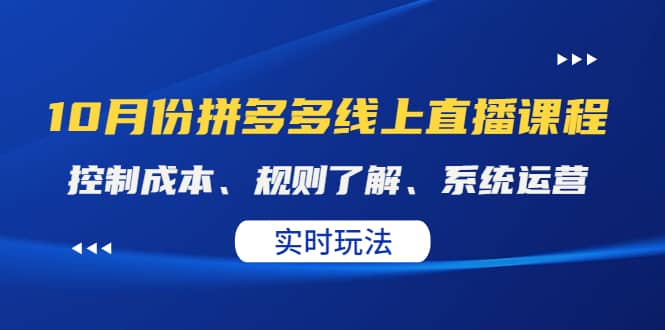 某收费10月份拼多多线上直播课: 控制成本、规则了解、系统运营。实时玩法-墨痕微课