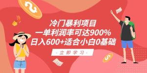 冷门暴利项目,一单利润率可达900%,日入600 适合小白0基础(教程 素材)-墨痕微课