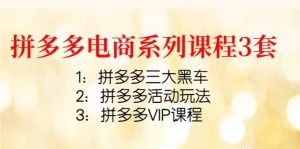 拼多多电商系列课程3套:拼多多三大黑车 拼多多活动玩法 拼多多VIP课程-墨痕微课