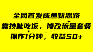 咸鱼冷门新玩法,靠“技能吃饭”,修改流量套餐,操作1分钟,收益50-墨痕微课