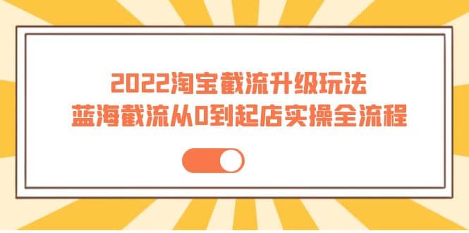 2022淘宝截流升级玩法:蓝海截流从0到起店实操全流程 价值千元-墨痕微课