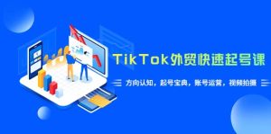 TikTok/外贸·快速起号课,方向认知,起号宝典,账号运营,视频拍摄(33节)-墨痕微课