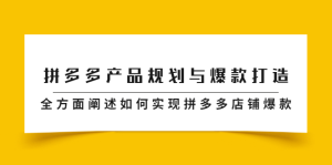 拼多多产品规划与爆款打造,全方面阐述如何实现拼多多店铺爆款-墨痕微课