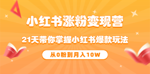 《小红书涨粉变现营》21天带你掌握小红书爆款玩法 从0粉到月入10W-墨痕微课