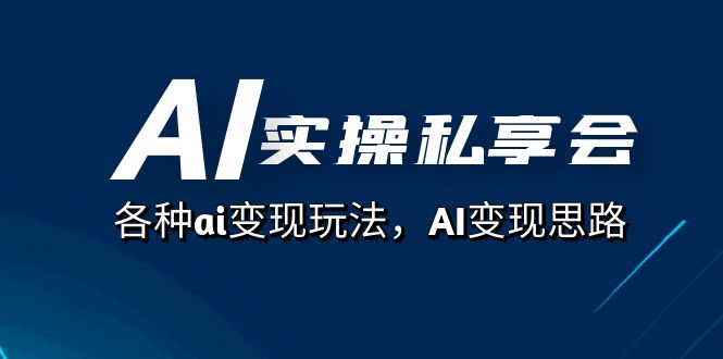 AI实操私享会,各种ai变现玩法,AI变现思路(67节课)-墨痕微课