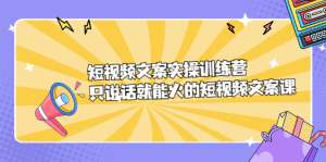 短视频文案实训操练营,只说话就能火的短视频文案课-墨痕微课