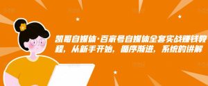 凯哥自媒体·百家号自媒体全套实战赚钱教程,从新手开始,循序渐进,系统的讲解-墨痕微课
