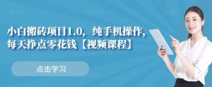 小白搬砖项目1.0,纯手机操作,每天兼职挣点零花钱-墨痕微课