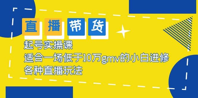 2023直播带货起号实操课,适合一场低于·10万gmv的小白进修 各种直播玩法-墨痕微课