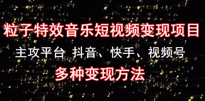 《粒子特效音乐短视频变现项目》主攻平台 抖音、快手、视频号 多种变现方法-墨痕微课
