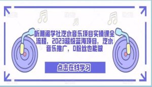 听潮阁学社汽水音乐项目实操课全流程,2023超级蓝海项目,汽水音乐推广,0粉丝也能做-墨痕微课