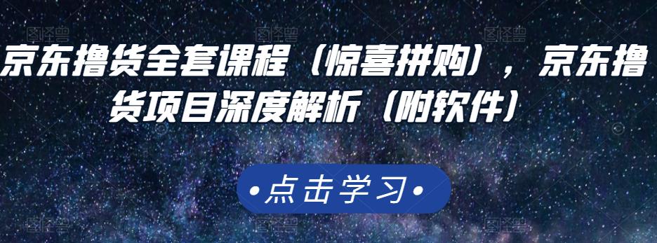 京东撸货全套课程(惊喜拼购),京东撸货项目深度解析(附软件)-墨痕微课