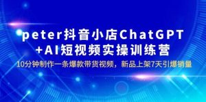 peter抖音小店ChatGPT AI短视频实训 10分钟做一条爆款带货视频 7天引爆销量-墨痕微课