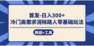 首发日入300   冷门高需求消除路人零基础玩法（教程 工具）-墨痕微课