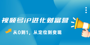视频号iP进化财富营第1期,21天从0到1,从定位到变现-墨痕微课