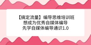 【搞定流量】编导思维培训班,想成为优秀自媒体编导先学自媒体编导通识1.0-墨痕微课