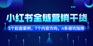 小红书全链营销干货,5个起盘案例,7个内容方向,n条避坑指南-墨痕微课