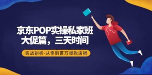 京东POP实操私家班：大促篇，3天时间，实战剖析-从零到百万爆款店铺-墨痕微课