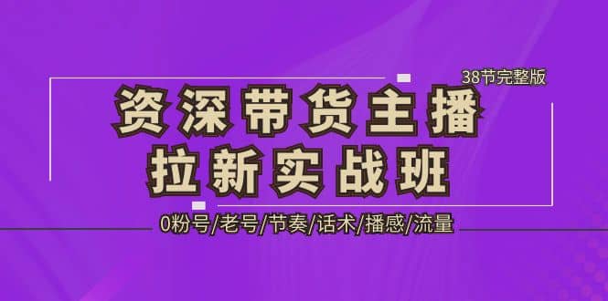 资深·带货主播拉新实战班,0粉号/老号/节奏/话术/播感/流量-38节完整版-墨痕微课