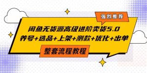 闲鱼无货源高级进阶卖货5.0,养号 选品 上架 测款 优化 出单整套流程教程-墨痕微课