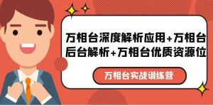万相台实战训练课:万相台深度解析应用 万相台后台解析 万相台优质资源位-墨痕微课