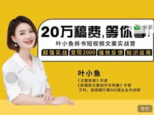 叶小鱼21天短视频文案拆书营,学完轻松搞定各类书单短视频文案-墨痕微课