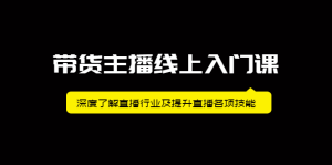 带货主播线上入门课,深度了解直播行业及提升直播各项技能-墨痕微课