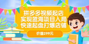 拼多多视频起店，实现蓝海项目入局，快速起盘打爆店铺（价值299元）-墨痕微课