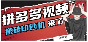 拼多多视频搬砖印钞机玩法,2021年最后一个短视频红利项目-墨痕微课