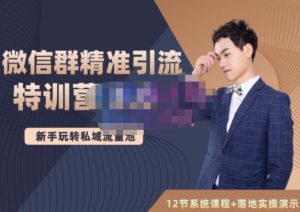 陆明明·微信群精准引流特训营3.0,借助微信群进行引流操作,打造私域流量池-墨痕微课
