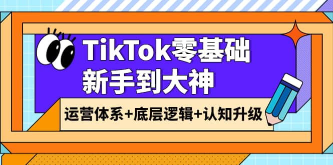 TikTok零基础新手到大神:运营体系 底层逻辑 认知升级(9节系列课)-墨痕微课