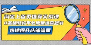 淘宝上首页/推荐实战课:0基础轻松学会流量运营规划,快速提升店铺流量-墨痕微课
