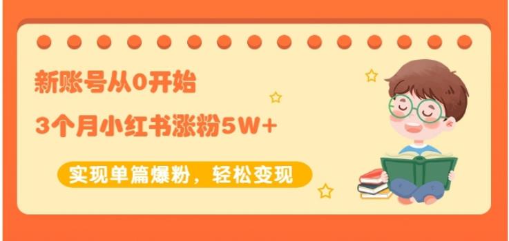新账号从0开始3个月小红书涨粉5W 实现单篇爆粉,轻松变现(干货)-墨痕微课