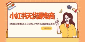 2023小红书·无货源电商1.0,0粉丝无需囤货 小白轻松上手的无货源变现项目-墨痕微课