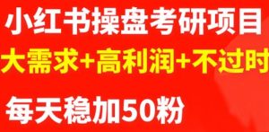 最新小红书操盘考研项目:大需求 高利润 不过时-墨痕微课