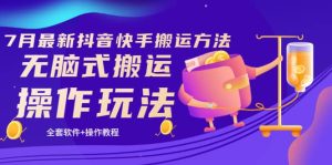 《7月最新抖音快手搬运方法》无脑式搬运操作玩法,全套教程 操作软件-墨痕微课