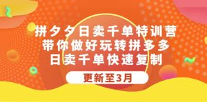 拼夕夕日卖千单特训营,带你做好玩转拼多多,日卖千单快速复制 (更新至3月)-墨痕微课