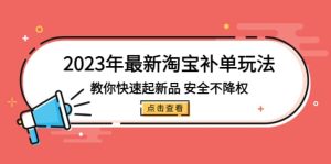 2023年最新淘宝补单玩法,教你快速起·新品,安全·不降权(18课时)-墨痕微课