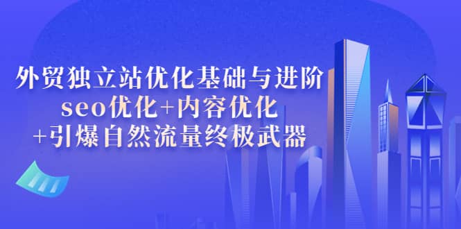 外贸独立站优化基础与进阶,seo优化 内容优化 引爆自然流量终极武器-墨痕微课