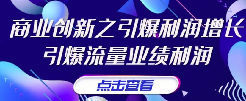 张琦《商业创新之引爆利润增长》引爆流量业绩利润-墨痕微课